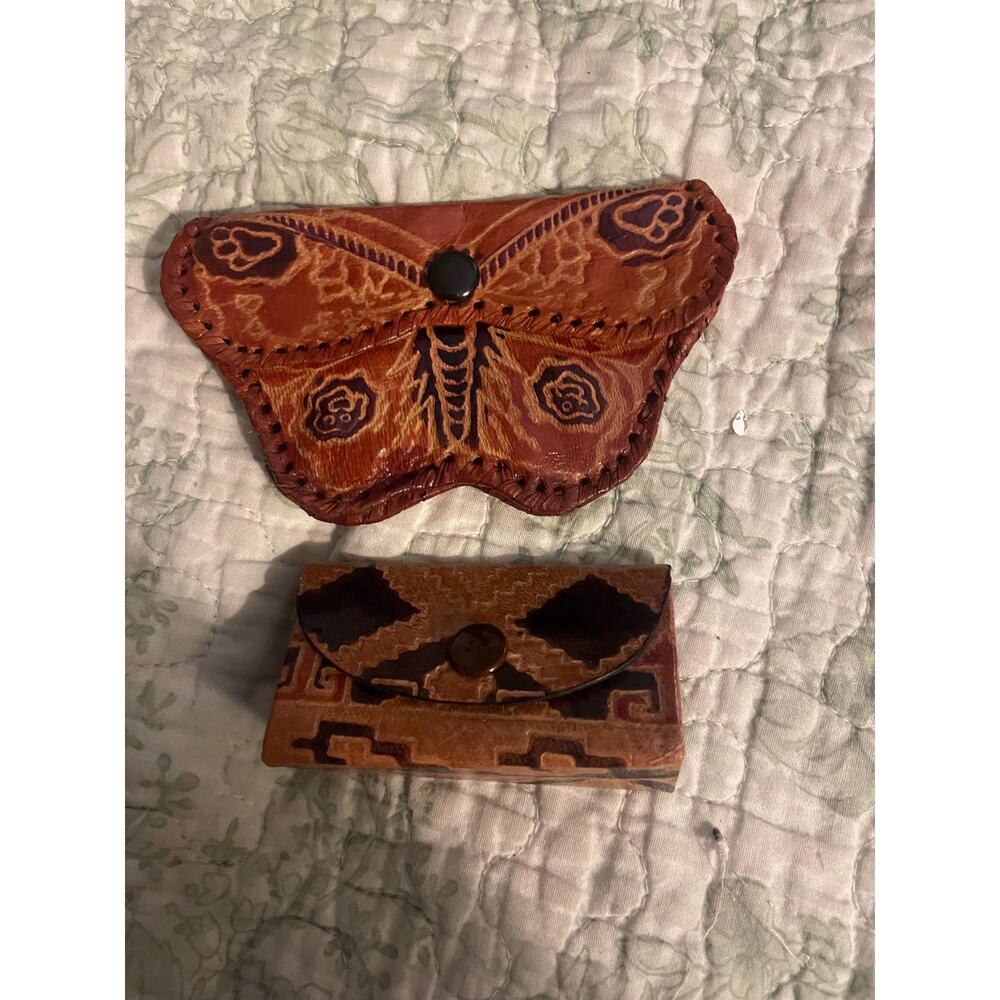 Vintage Leather Coin & Lipstick Wallets, 80s-90s